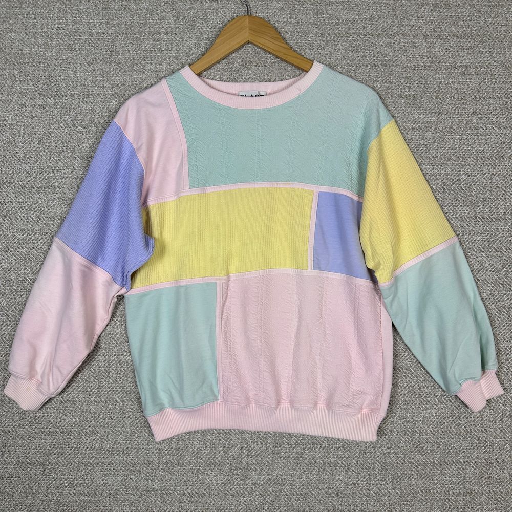 Blast‎ Sz S Colorblock Sweatshirt Cottagecore Twee Fairy Grandma Pastel 90s Y2K